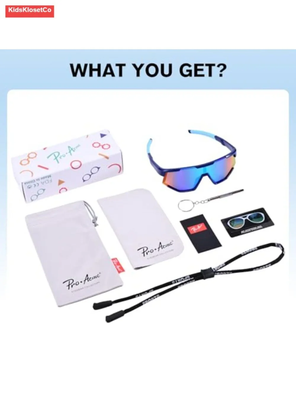 Kids Polarized Sports Sunglasses Unbreakable Youth Baseball Sunglasses